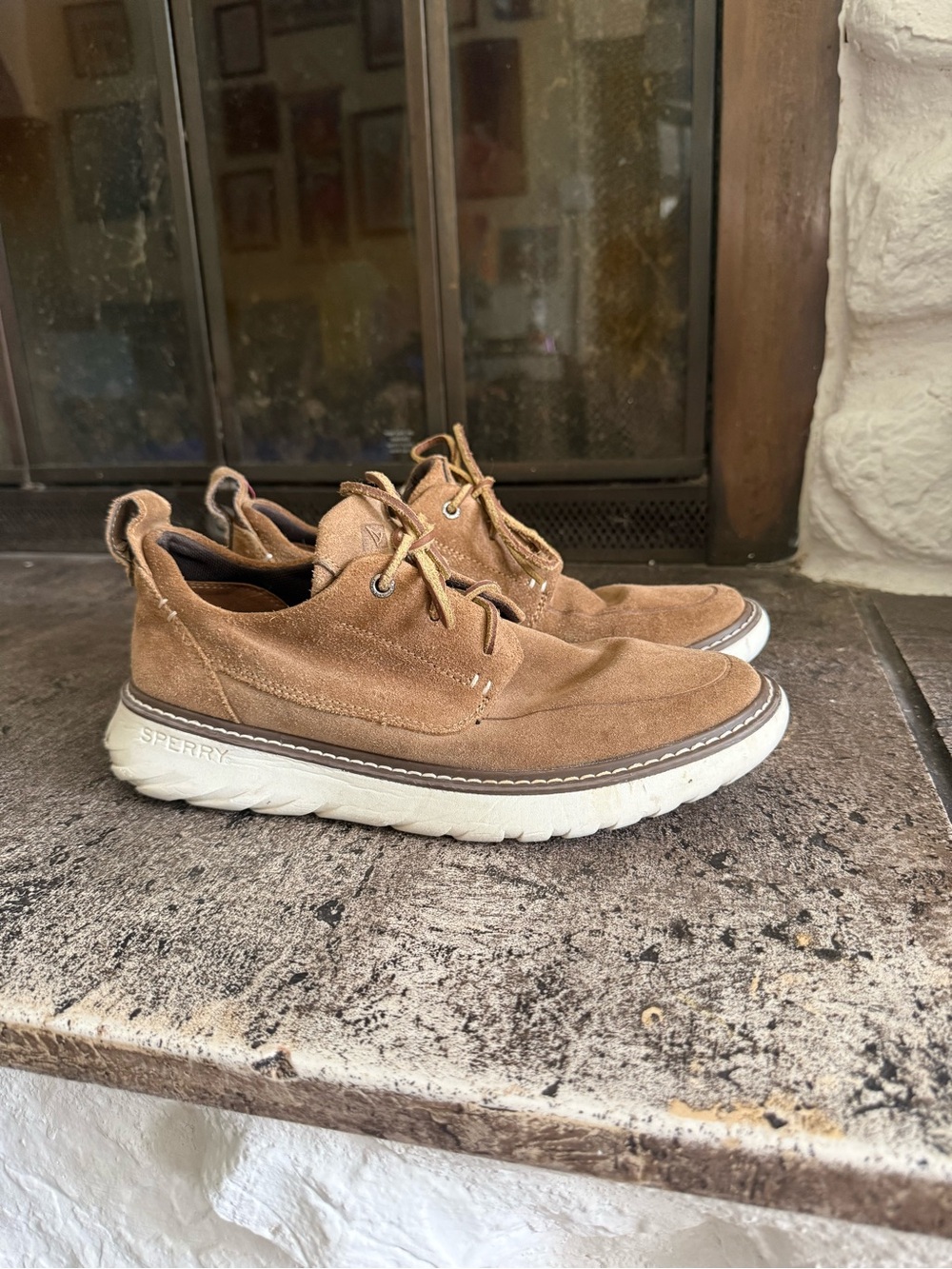 Sperry Men's Tan Suede Lace-Up Boat Sneakers